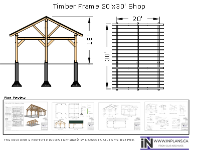 [Online Plans] Plan 10380 - Timber framed 20x30 TF Pavilion