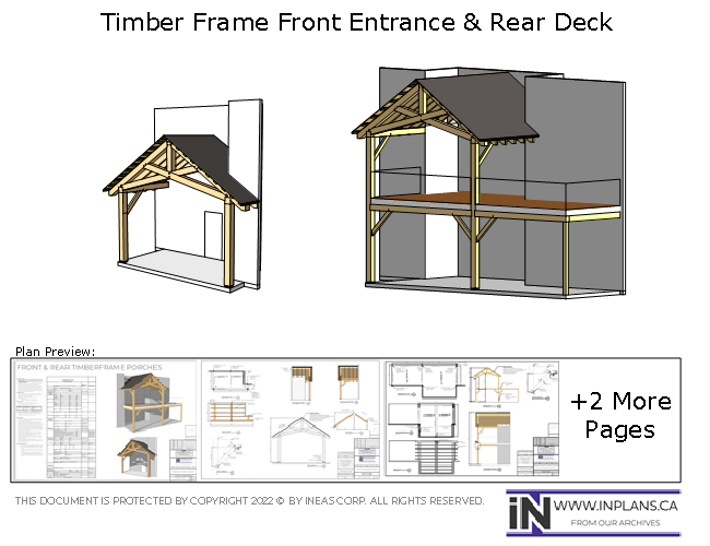 Plan 10477 - Timber frame Front Entrance & Rear Deck