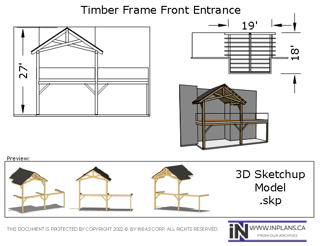 3D Model 10477 - Timber frame Rear Deck