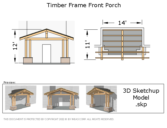 3D Model 10511-Timber frame Front Porch