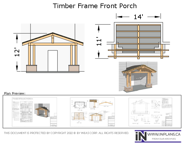 [Online Plans] Plan 10511-Timber frame Front Porch
