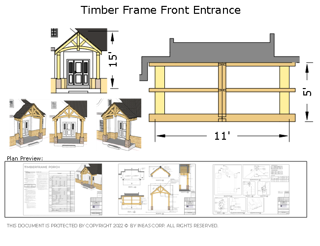 Plan 10863 - Timber frame Front Entrance