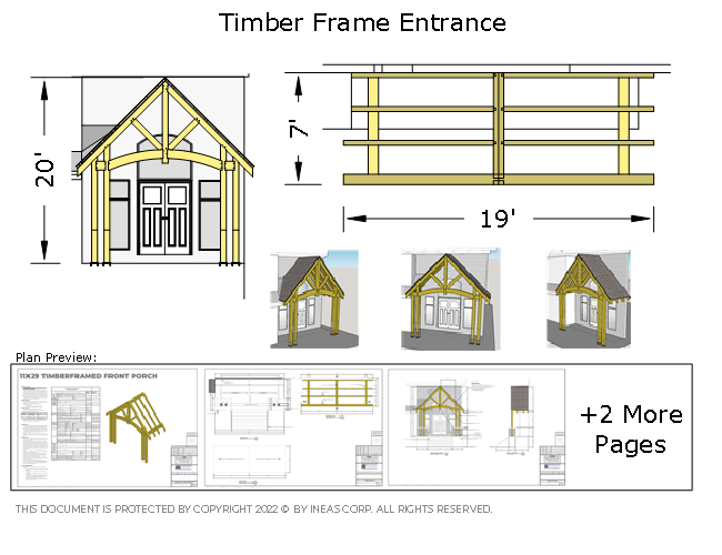 Plan 10874 - 11x29 Timber frame Front Porch