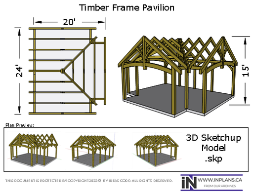 [Online Plans] Plan 18-1031 Timberframed Pavilion (3D .skp)