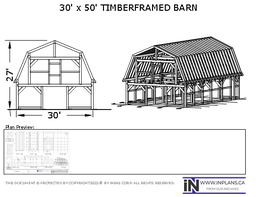 [Online Plans] Plan 19-1043: 30x50 Timberframed Barn
