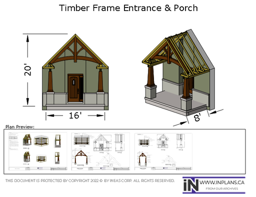 [Online Plans] Plan 2020-8 Timber frame Front Porch
