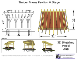 [Online Plans] 3D Model 2020-23 Timber frame Pavilion Stage