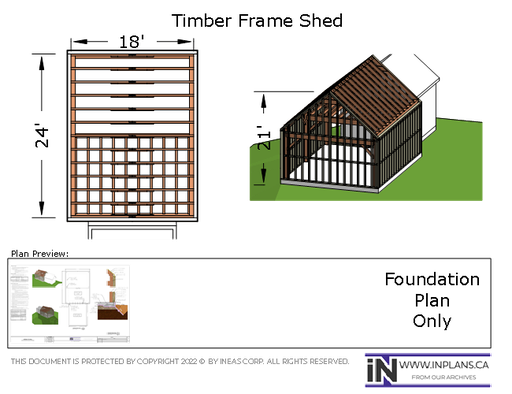 [Online Plans] Plan 2020-25 Timber frame Shed