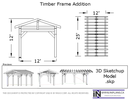 [Online Plans] 3D Model 10101- Timber frame Addition