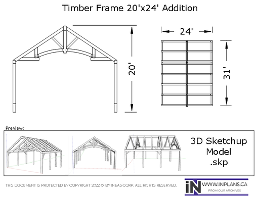 [Online Plans] 3D Model 10103-Timber frame Addition