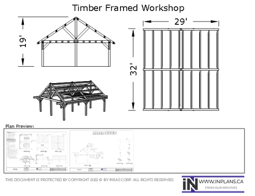 [Online Plans] Plan 10118-Timber frame Workshop