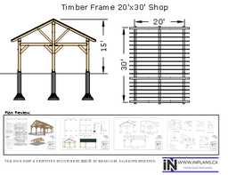 [Online Plans] Plan 10380 - Timber framed 20x30 TF Pavilion