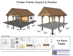 [Online Plans] Plan 10424 - Timber frame Carport and Pavilion