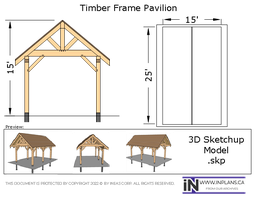 [Online Plans] 3D Model 10424 - Timber frame Pavilion