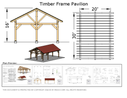 [Online Plans] Plan 10451 - Timber frame 20X30 Pavilion