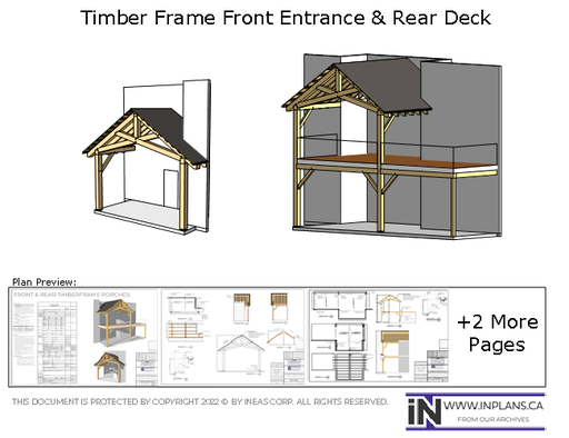 [Online Plans] Plan 10477 - Timber frame Front Entrance & Rear Deck