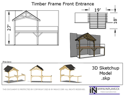 [Online Plans] 3D Model 10477 - Timber frame Rear Deck