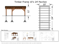 [Online Plans] Plan 10483 - Timber frame 24X10 POOL Pavilion