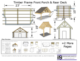 [Online Plans] Plan 10485 - Timber frame Front Porch &amp; Rear Deck