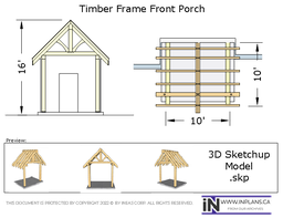[Online Plans] 3D Model 10485 - Timber frame Front Porch