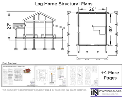 [Online Plans] Plan 10642 - 27x38 Single Family Log Home Plan