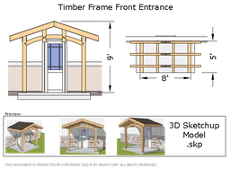 [Online Plans] 3D Model 10694 - Timber frame Front Entrance