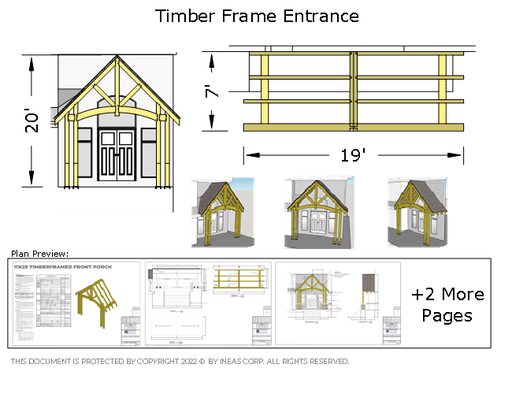 [Online Plans] Plan 10874 - 11x29 Timber frame Front Porch