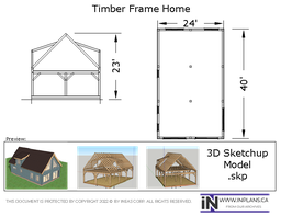[Online Plans] 3D Model 10918 - Timber frame House Design
